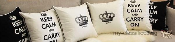 Keep Calm & Carry On Series of cushion covers