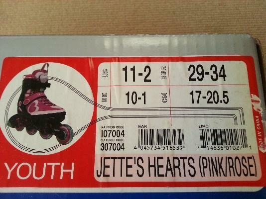 Hardly Used K2 Youth Jette's Heart Inline Skates for sale