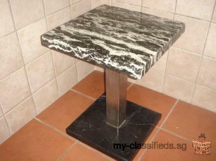 BLACK MARBLE / STEEL SIDE TABLE -Free Delivery!