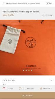 Hermes leather bag full set
