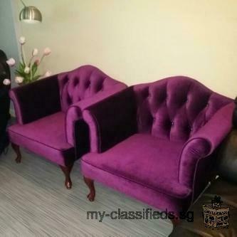 Purple Velvet Single Arm Chair